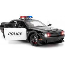 Метална кола с отварящи се врати капаци светлини и звуци Dodge Challenger Police - 1:24