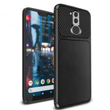 Силиконов калъф / гръб / TPU Hybrid за Huawei Mate 20 Lite - черен / Ferilinso Carbon