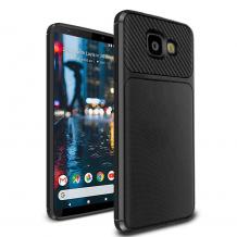 Силиконов калъф / гръб / TPU Hybrid за Samsung J6 Plus 2018 - черен / Ferilinso Carbon