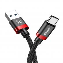 Оригинален USB кабел BASEUS Belt 3A Type-C за зареждане и пренос на данни 2в1 1,5m за Samsung, Huawei, Sony, Xiaomi, Nokia, LG, Lenovo, HTC, Alcatel и др.