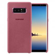 Оригинален гръб Leather Case Alcantara за Samsung S10 - розов