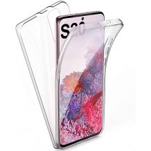 Силиконов калъф / гръб / TPU 360° за Samsung S20 - прозрачен / 2 части / лице и гръб