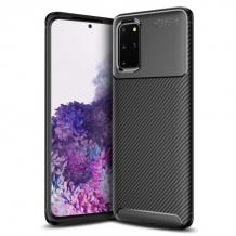 Луксозен силиконов калъф / гръб / TPU Auto Focus за Samsung S20 Plus - черен / Carbon