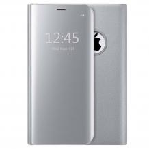 Луксозен калъф Clear View Cover с твърд гръб за Apple iPhone 8 Plus - сребрист
