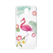 Силиконов калъф / гръб / TPU за Samsung J7 2017 J730 - прозрачен / Summer Flamingo
