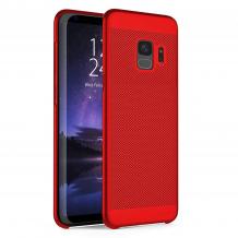 Луксозен твърд гръб за Samsung A6 2018 A600F - червен / Grid