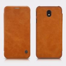 Луксозен кожен калъф Flip тефтер Nillkin QIN Series за Samsung J5 2017 J530 - кафяв