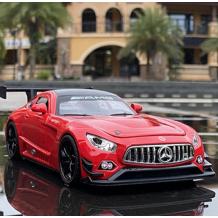 Метална кола с отварящи се врати капаци светлини и звуци Mercedes AMG GT3 1:24