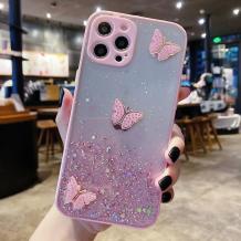 Луксозен твърд кейс със силиконов кант и брокат за Samsung A02s