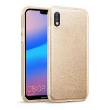 Силиконов калъф / гръб / TPU кейс за Samsung A10 - златист / брокат
