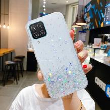 Силиконов калъф / кейс / TPU Brillant Clear Case за Samsung A22 4G - прозрачен / сребрист брокат