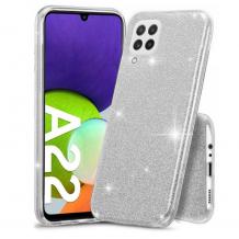 Силиконов калъф / гръб / TPU кейс за Samsung A22 4G - сребрист / брокат