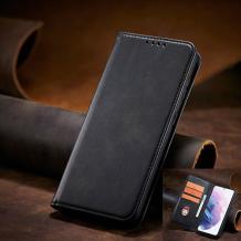 Кожен калъф Flip тефтер Magnetic Book със стойка за Xiaomi 17 Ultra - черен