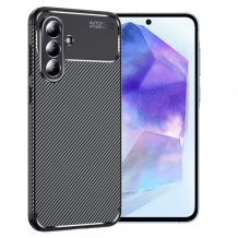 Луксозен силиконов калъф / кейс / TPU Auto Focus за Samsung A56 - черен / Carbon