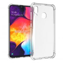 Удароустойчив силиконов калъф за Samsung A30 - прозрачен