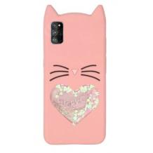 Силиконов калъф / гръб / TPU 3D за Samsung A32 5G - Lucky Cat / розов
