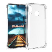 Удароустойчив силиконов калъф за Samsung A40 - прозрачен