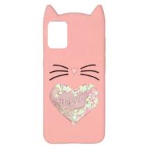 Силиконов калъф / гръб / TPU 3D за Samsung A72 / A72 5G - Lucky Cat / розов