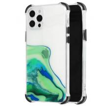 Удароустойчив силиконов калъф / гръб / TPU кейс Watercolor Case за Samsung A72 / A72 5G - прозрачен със зелено