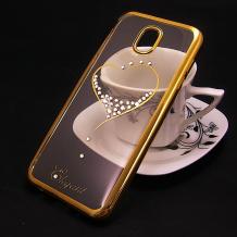 Луксозен силиконов калъф / гръб / TPU / Elegant с камъни за Samsung J5 J530 2017