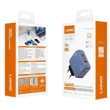 Зарядно устройство LDNIO Q7 GaN 65W с USB-C USB-A и USB Type-C към USB Type-C кабел