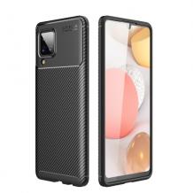 Луксозен силиконов калъф / гръб / TPU Auto Focus за Samsung A12 - черен / Carbon