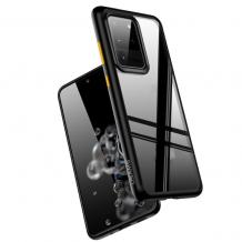 Луксозен гръб USAMS Janz Series за Samsung S20 Plus - прозрачен / черен кант