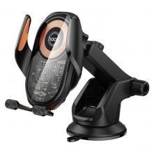 Стойка за кола с безжично зареждане HOCO HW34 / HOCO HW34 Car Wireless Charger 15W - черна / оранжево