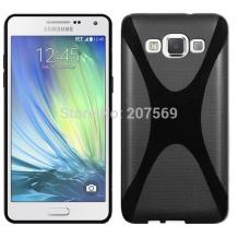Силиконов калъф / гръб / ТПУ X Line за Samsung J7 - черен