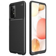 Луксозен силиконов калъф / гръб / TPU Auto Focus за Samsung A72 / A72 5G - черен / Carbon