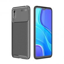 Луксозен силиконов калъф / гръб / TPU Auto Focus за Xiaomi Redmi 9A - черен / Carbon