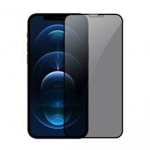 Privacy 5D full cover Tempered glass Full Glue screen protector Apple iPhone 13 Pro Max 6.7" / Privacy Извит стъклен скрийн протектор с лепило от вътрешната страна за Apple iPhone 13 Pro Max 6.7" - черен / прозрачен