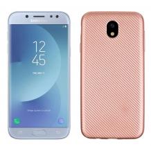 Луксозен силиконов калъф / гръб / TPU за Samsung J5 2017 J530 - Rose Gold / carbon
