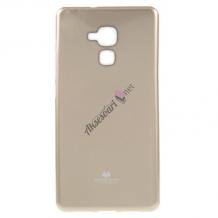 Луксозен силиконов калъф / гръб / TPU Mercury GOOSPERY Jelly Case за Huawei Honor 5C / Honor 7 Lite - златист