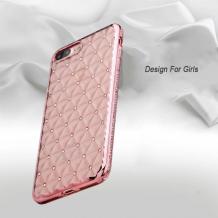 Прозрачен / Rose Gold кант / ромбове