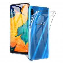 Ултра тънък силиконов калъф / гръб / TPU Ultra Thin за Samsung A20 - прозрачен