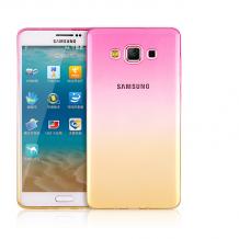 Силиконов гръб / калъф / TPU за Samsung J7 2016 J710 - розово и жълто / преливащ
