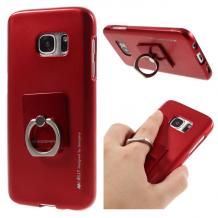 Силиконов калъф / гръб / TPU MERCURY i-Jelly Case със стойка за Samsung S7 G930 - червен