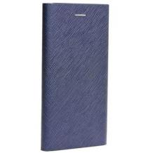 Кожен калъф Bravo Book със стойка за Huawei Y7 2018 / Y7 2018 Prime - син / Flexi