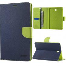 Кожен калъф Flip тефтер Mercury GOOSPERY Fancy Diary със стойка за Samsung Tab S2 9.7" T810 / S2 T815 - син със зелено