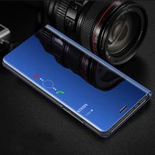Луксозен калъф Clear View Cover с твърд гръб за Samsung J4 Plus 2018 - син