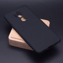 Силиконов калъф / гръб / TPU за LG G7 ThinQ - черен / мат