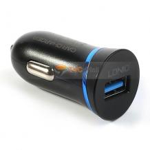 Мини зарядно за кола LDNIO / DC 12V -24V / с USB порт 5V / 2.1A черно със синя лента - Samsung S4, S5, HTC, LG, Nokia, iPhone, Prestigio, Alcatel, Huawei, Privileg, ZTE