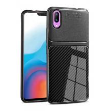 Луксозен силиконов калъф / гръб / TPU Auto Focus за Huawei Y7 Pro 2019 - черен / Carbon