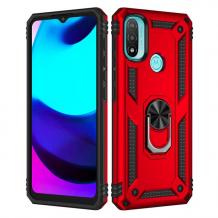 Силиконов гръб TPU кейс Hybrid Magnetic Finger Ring Car Holder за Motorola Moto E40 - червен