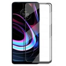 5D full cover Tempered glass Full Glue screen protector Motorola Edge 20 Lite 5G / Извит стъклен скрийн протектор с лепило от вътрешната страна за Motorola Edge 20 Lite 5G - черен