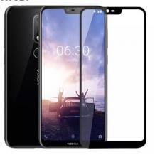 3D full cover Tempered glass Full Glue screen protector Nokia 6.1 Plus / Nokia X6 / Извит стъклен скрийн протектор с лепило от вътрешната страна за Nokia 6.1 Plus / Nokia X6 - черен