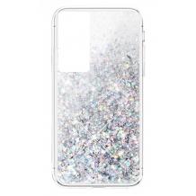 Луксозен твърд кейс 3D Water Case за Huawei P40 - прозрачен / течен гръб с брокат / сребрист