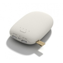 Външна батерия / Power Bank Stone 10400mAh за Samsung, Apple, Lenovo, Alcatel, LG, HTC, Sony, Nokia, Alcatel, Huawei и др - бял / камък