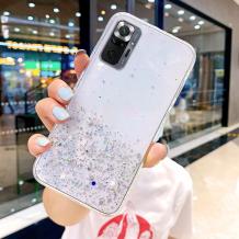 Силиконов калъф / гръб / кейс Brillant Clear Case за Poco M4 Pro - прозрачен / сребрист брокат